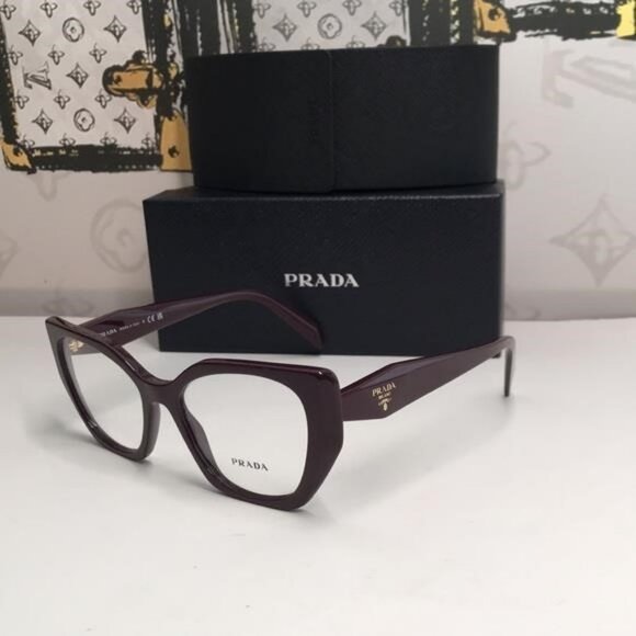 New Authentic 👓 Prada PR 18WV VIY1O1 Eyeglasses – Garnet - Picture 5 of 12